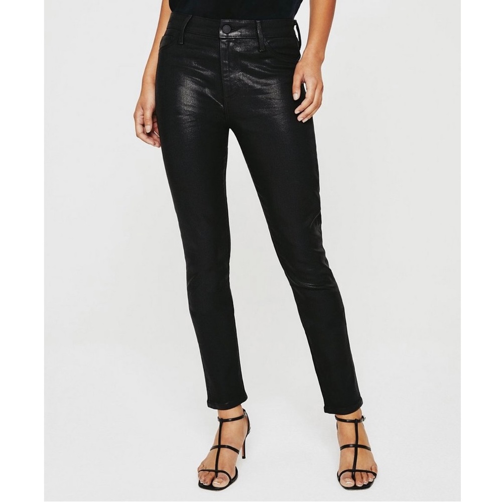 AG Adriano Goldschmied FARRAH SKINNY ANKLE JEANS, Luminous Super Black, size 27